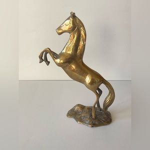 Vintage Brass Horse 10” tall